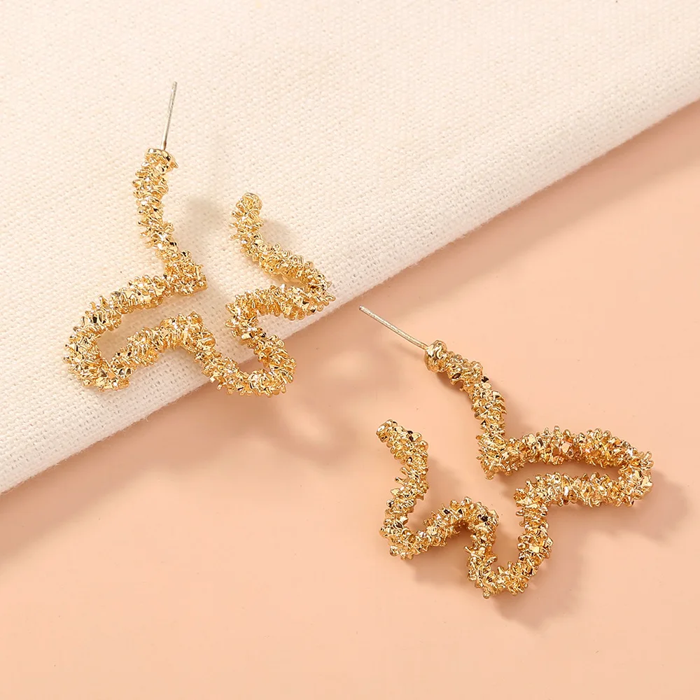 Big Earrings Exaggerated Matte Stud Earrings For Women Metal Butterfly Earing Gold Color Creative Jewelry
Big Earrings Exaggerated Matte Stud Earrings For Women Metal Butterfly Earing Gold Color Creative Jewelry