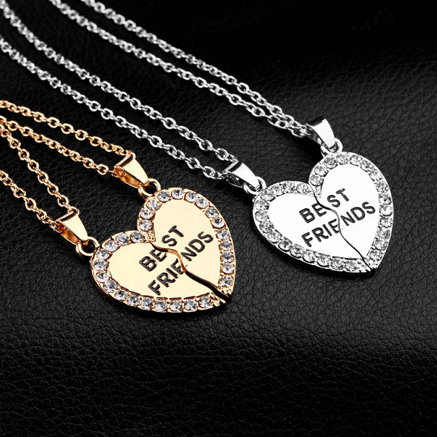 Unisex 2 Pcs/ Set Rainbow Splice Broken Heart Pendant Necklace Best Friend Friendship Honey Love Couple Jewelry Gift
Unisex 2 Pcs/ Set Rainbow Splice Broken Heart Pendant Necklace Best Friend Friendship Honey Love Couple Jewelry Gift