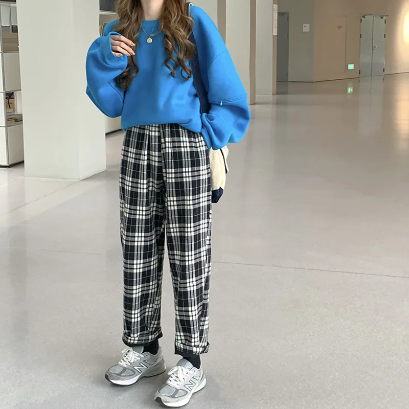 Women's pants autumn traf Korean version thick plaid straight elastic waist harajuku Women's pants winter casual pants for women
Women's pants autumn traf Korean version thick plaid straight elastic waist harajuku Women's pants winter casual pants for women