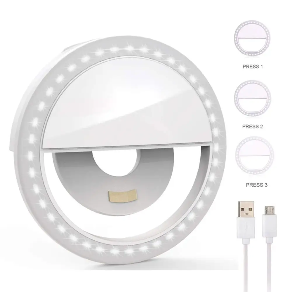 WINGRIDY Usb зарядное кольцо для селфи Светодиодная лампа телефона объектив