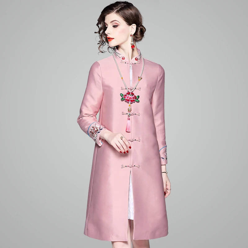 new Embroidery coats High Quality spring autumn flower long coat Retro Chinese Style Women Clothing Vintage Winter Jacket
new Embroidery coats High Quality spring autumn flower long coat Retro Chinese Style Women Clothing Vintage Winter Jacket