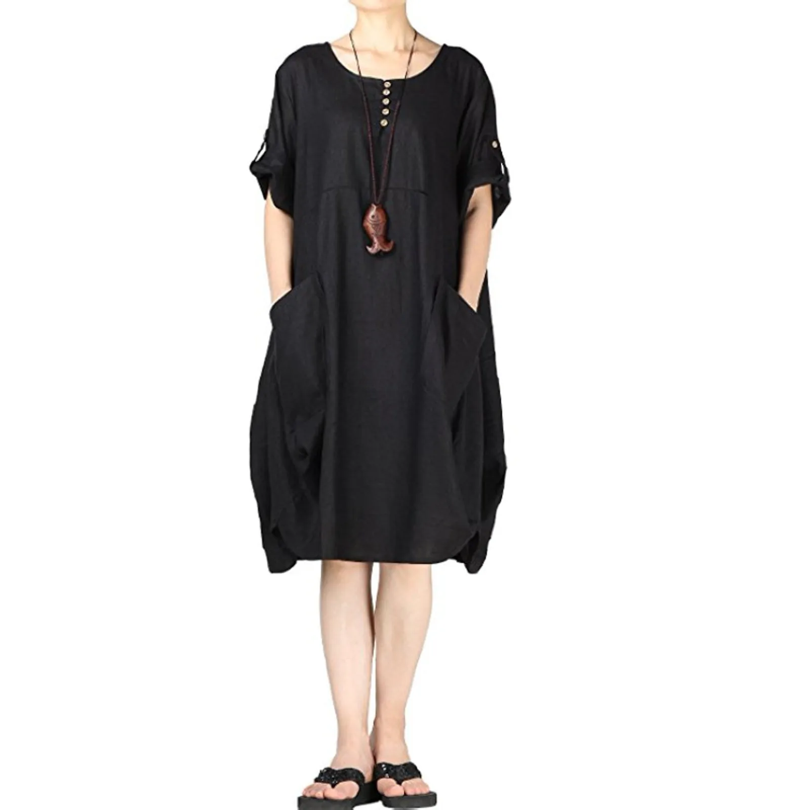 Dresses Women Summer 2021 Women'S Linen T-Shirt Tunic Skirt Round Neck Short Sleeve Midi Dress Vestido De Mujer Talla Grande
Dresses Women Summer 2021 Women'S Linen T-Shirt Tunic Skirt Round Neck Short Sleeve Midi Dress Vestido De Mujer Talla Grande