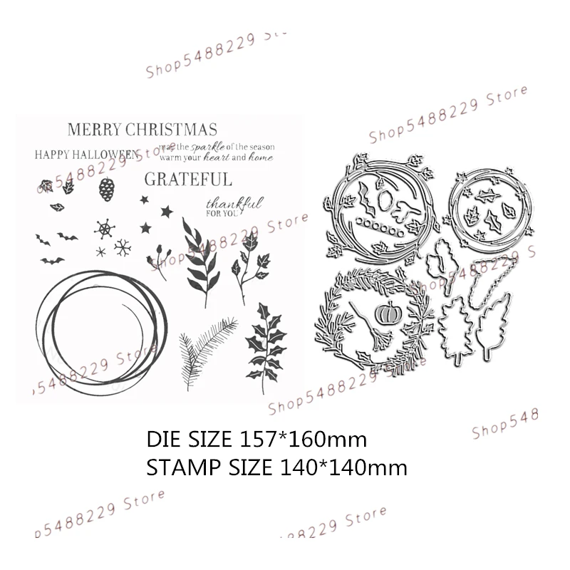Cutting Dies and Clear Stamps Scrapbooking For Card Making Wreath Christmas Decoration Embossing Frame Card Set New 2021
Cutting Dies and Clear Stamps Scrapbooking For Card Making Wreath Christmas Decoration Embossing Frame Card Set New 2021