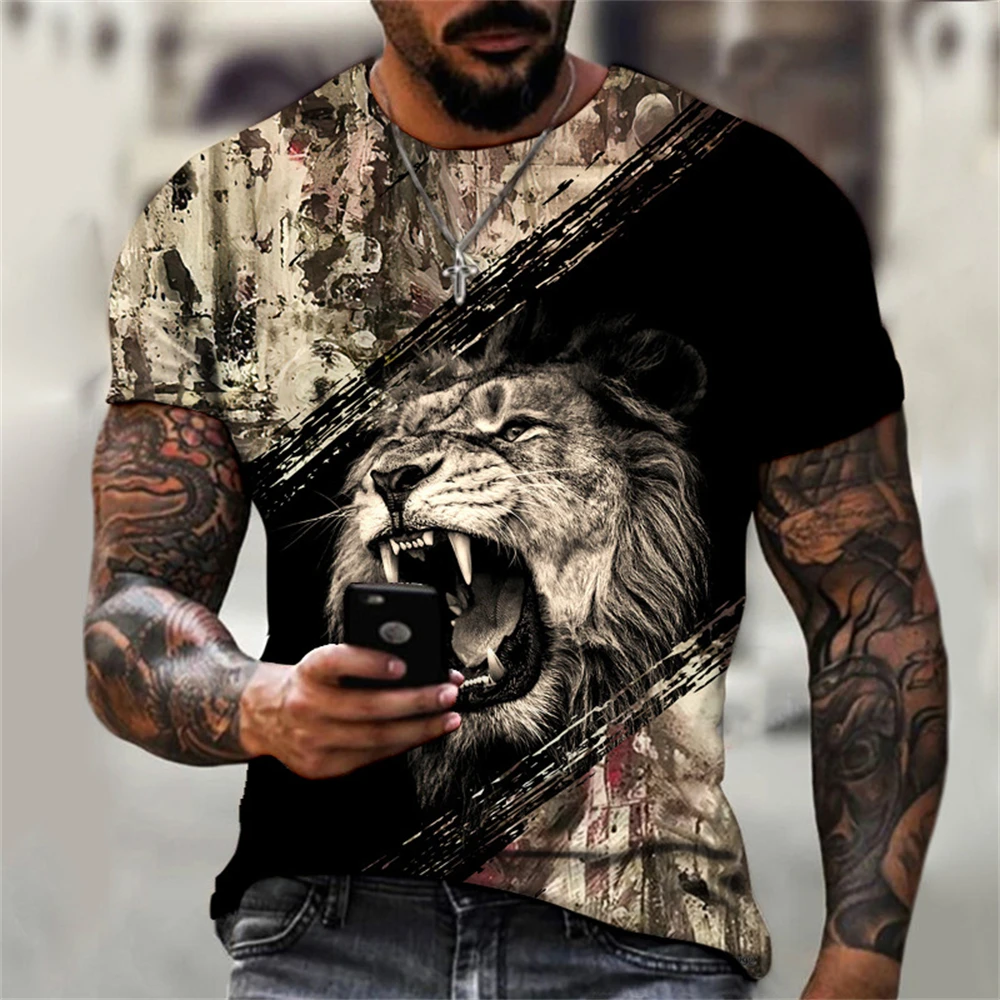 Lion Pattern Printing T-shirts Short Sleeve Sweatshirt Male T shirt Oversized Tshirts For Man Colour Animals Tops Men's Clothing
Lion Pattern Printing T-shirts Short Sleeve Sweatshirt Male T shirt Oversized Tshirts For Man Colour Animals Tops Men's Clothing