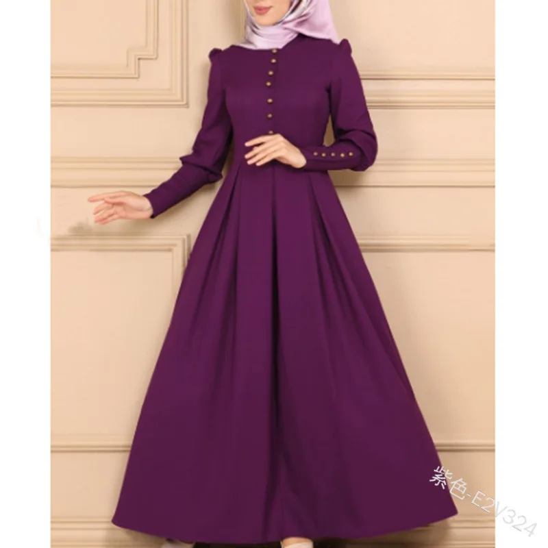 Dress Slim Big Swing Long Sleeve Decorative Buckle Retro National Style Dress
Dress Slim Big Swing Long Sleeve Decorative Buckle Retro National Style Dress