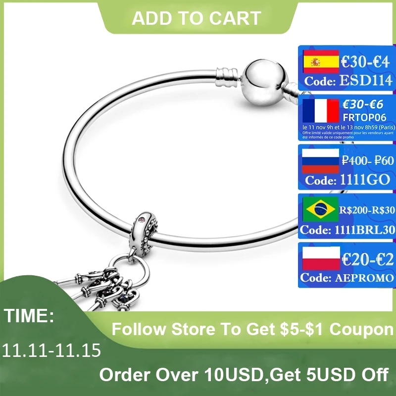 MC Key Pendant Charms Beads Fit Original Pandora Charm Bracelet Bangle Necklace DIY Anniversary Birthday Jewelry Gift Authentic
MC Key Pendant Charms Beads Fit Original Pandora Charm Bracelet Bangle Necklace DIY Anniversary Birthday Jewelry Gift Authentic