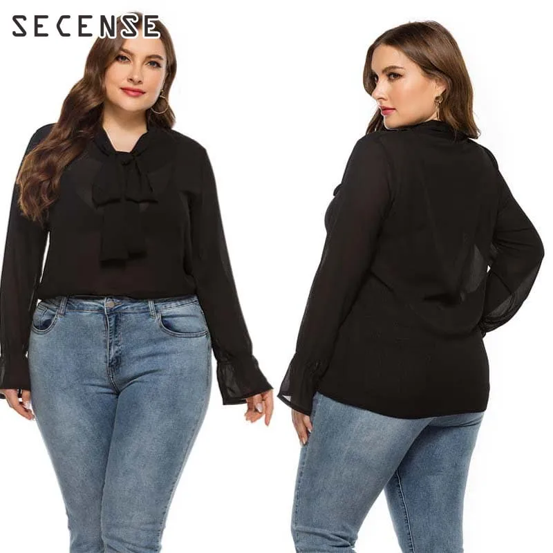 Women Blouses Long Sleeve Black Bow Loose Casual Tops Plus Size 5xl Office Shirt Fashion Clothing 2021 SECENSE
Women Blouses Long Sleeve Black Bow Loose Casual Tops Plus Size 5xl Office Shirt Fashion Clothing 2021 SECENSE