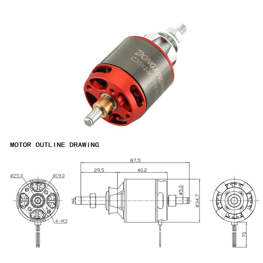 2021 DXW A2212 2212 930KV 2-4S 3.17mm Outrunner Brushless Motor for RC FPV Fixed Wing Drone Airplane Aircraft 1060 Propeller
2021 DXW A2212 2212 930KV 2-4S 3.17mm Outrunner Brushless Motor for RC FPV Fixed Wing Drone Airplane Aircraft 1060 Propeller