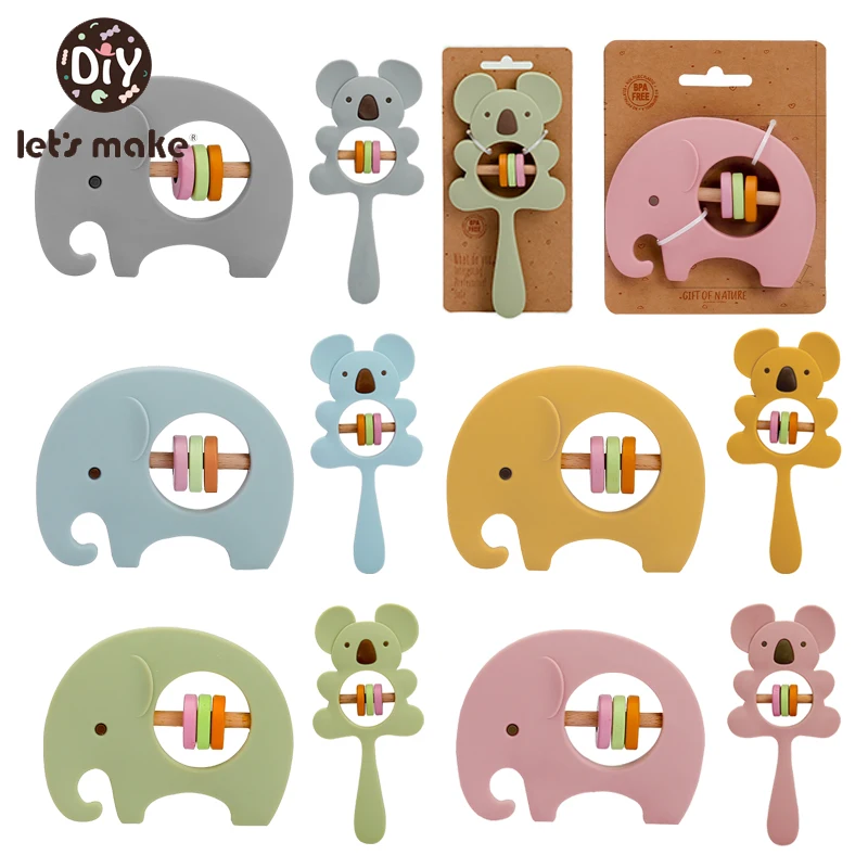 Let's Make 1PCS Elephant Koala Silicone Animal Rattle BPA-Free Baby Care Early Education Rattle Children Molar Toy Baby Goods
Let's Make 1PCS Elephant Koala Silicone Animal Rattle BPA-Free Baby Care Early Education Rattle Children Molar Toy Baby Goods