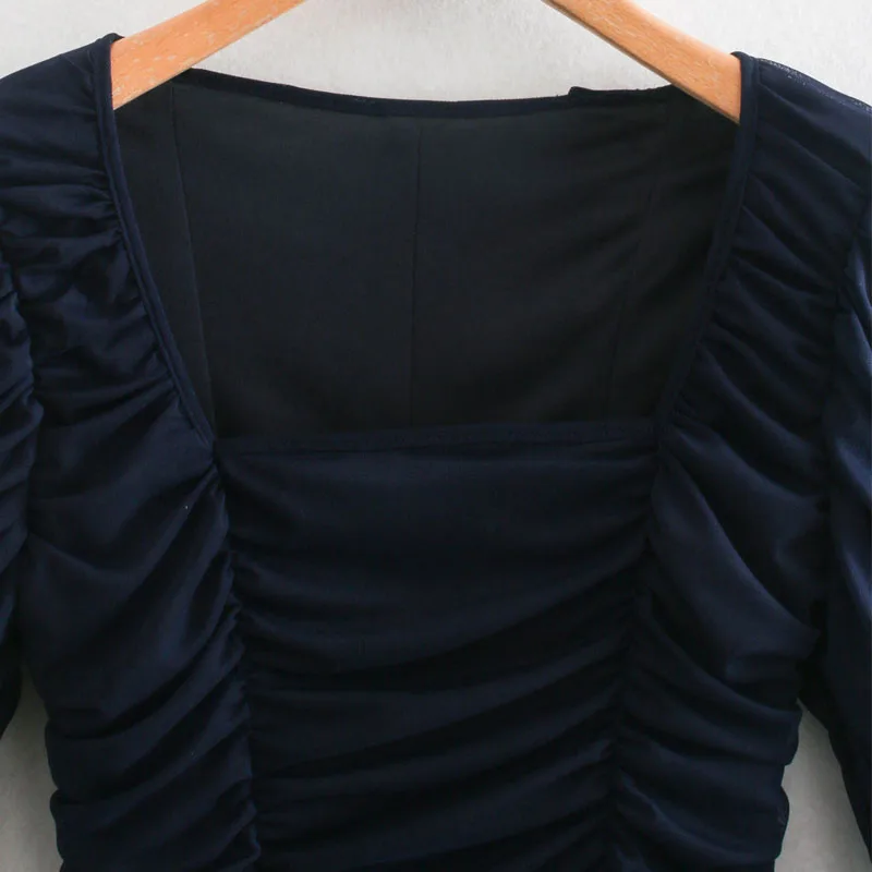 Sexy Women Mesh slim Bodysuit 2020 New Fashion Square collar Female Ruched Jumpsuit Top Femme Spring Summer Casual YNZZU 1J001
Sexy Women Mesh slim Bodysuit 2020 New Fashion Square collar Female Ruched Jumpsuit Top Femme Spring Summer Casual YNZZU 1J001