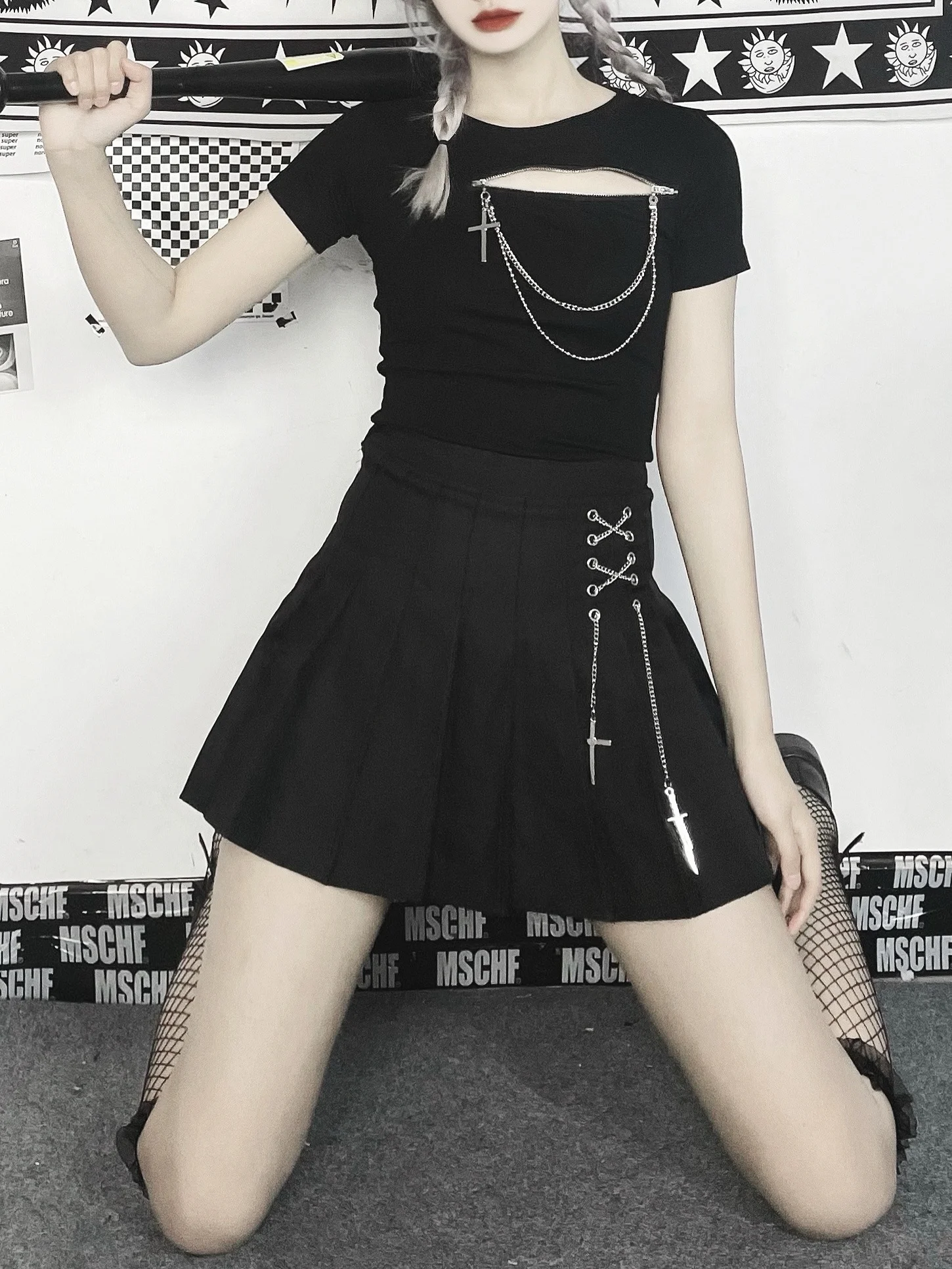 Miub hollow out zipper short T-shirt summer Cross Pendant exposed navel top slim solid bottom shirt
Miub hollow out zipper short T-shirt summer Cross Pendant exposed navel top slim solid bottom shirt