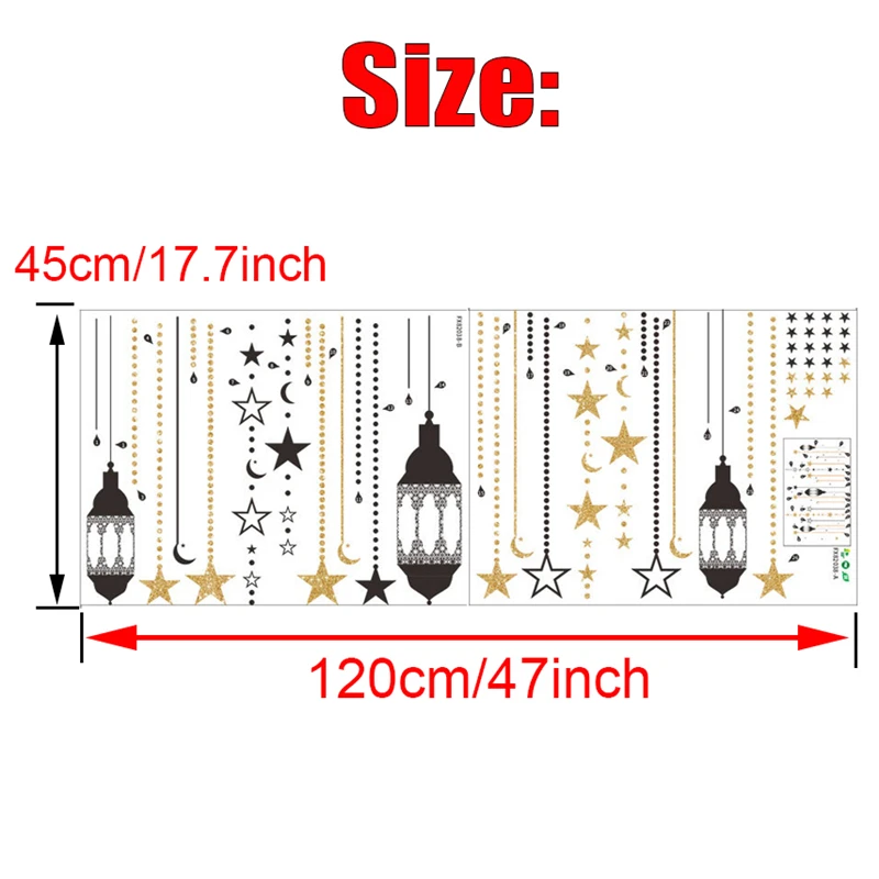 2pcs Ramadan Window Sticker Eid Mubarak Decor Lantern Pattern Ramadan Kareem Islamic Wall Sticker Muslim Mural Wall Decals Decor
2pcs Ramadan Window Sticker Eid Mubarak Decor Lantern Pattern Ramadan Kareem Islamic Wall Sticker Muslim Mural Wall Decals Decor