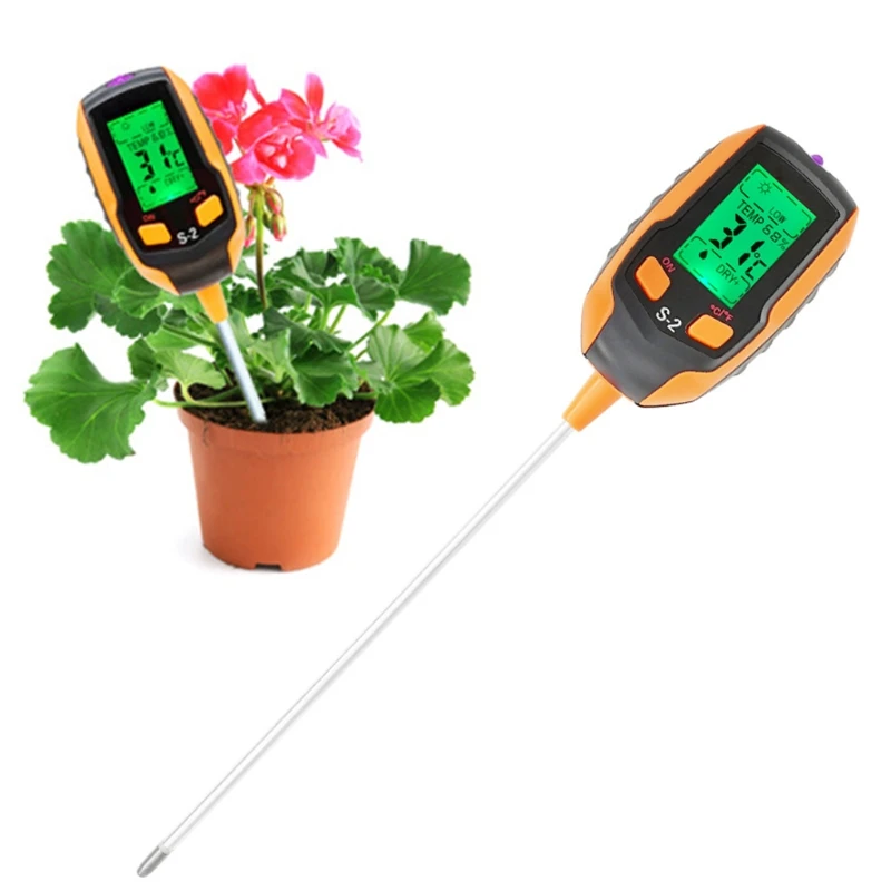 

5-in-1 Soil Moisture Meter Soil PH Tester LCD Digital Plant Temperature Monitor Environmental Humidity Sunlight Test Kit