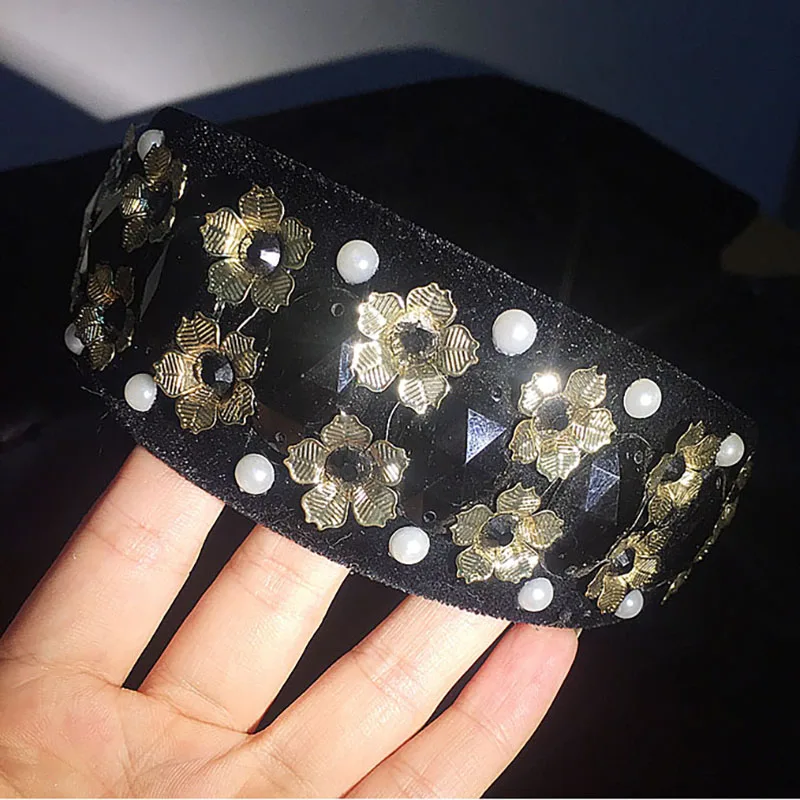 Handmade Black Rhinestone Hairband Women Vintage Baroque Hair Accessories Queen Luxury Pearl Flower Headband Wide Brim Headdress
Handmade Black Rhinestone Hairband Women Vintage Baroque Hair Accessories Queen Luxury Pearl Flower Headband Wide Brim Headdress
