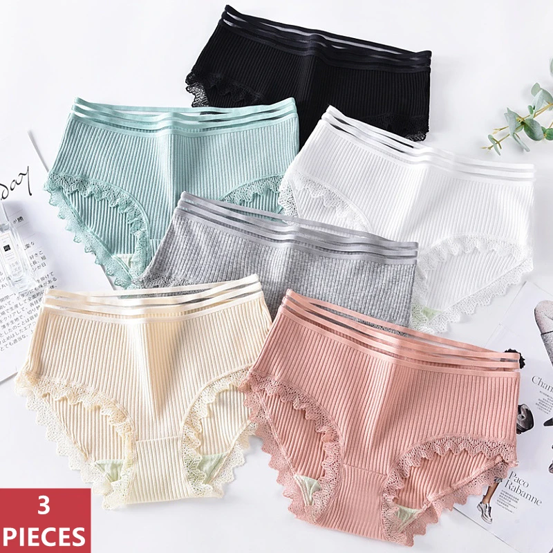 3Pcs/Set Thread Mid-Waist Women Panties Breathable Cotton Female Underwear Skin-Friendly Briefs Sexy Ladies Intimates Lingerie
3Pcs/Set Thread Mid-Waist Women Panties Breathable Cotton Female Underwear Skin-Friendly Briefs Sexy Ladies Intimates Lingerie