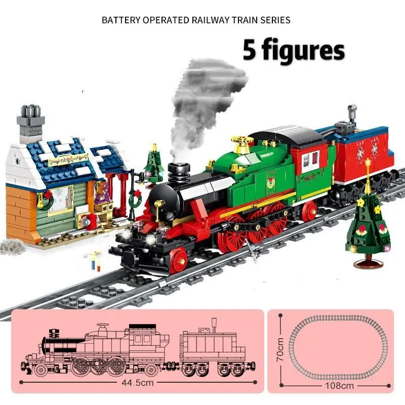 913PCS 98251 Technical Winter Holiday Christmas Train with Power Function Building Blocks Bricks Toys for Children Gift 
913PCS 98251 Technical Winter Holiday Christmas Train with Power Function Building Blocks Bricks Toys for Children Gift