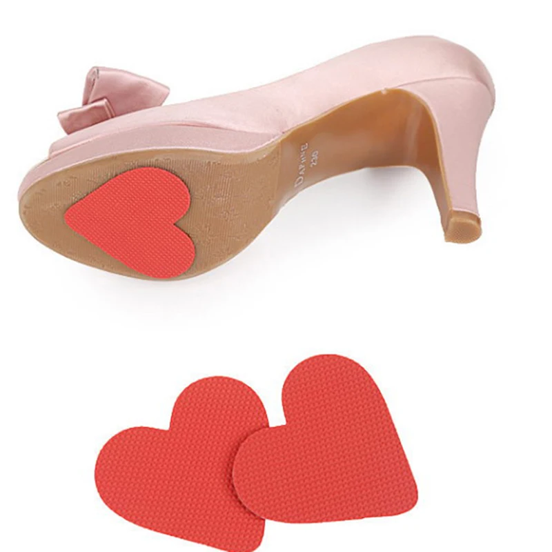 1 пара противоскользящий самоклеящийся коврик для обуви в форме красного сердца