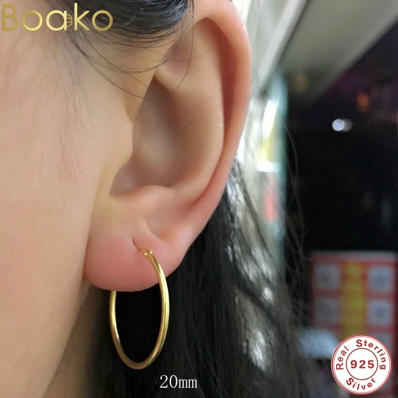 BOAKO 1 Pair Small Hoop Earrings 925 Sterling Silver Circle Pendientes Hoop Earrings for Women Men AreteEarring Ear Bone Buckle
BOAKO 1 Pair Small Hoop Earrings 925 Sterling Silver Circle Pendientes Hoop Earrings for Women Men AreteEarring Ear Bone Buckle