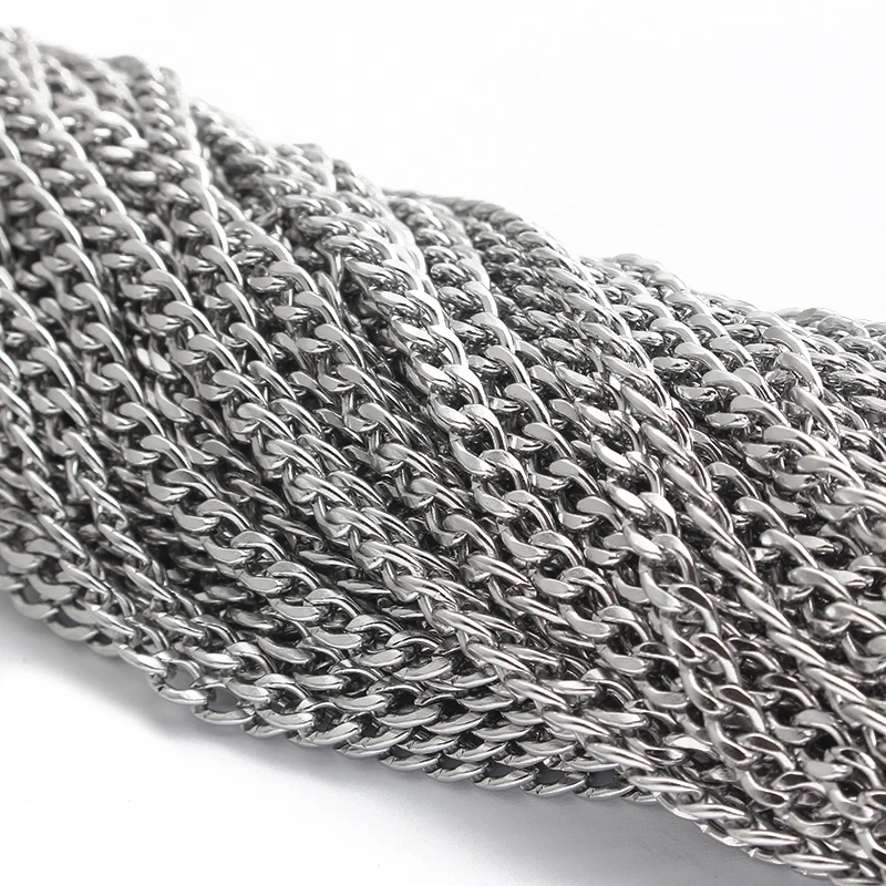 1meter 4mm 5mm 7mm 8mm 10mm Stainless Steel Punk Cuban Chain For Men Boy DIY Necklace Bracelet Jewelry Making Gifts
1meter 4mm 5mm 7mm 8mm 10mm Stainless Steel Punk Cuban Chain For Men Boy DIY Necklace Bracelet Jewelry Making Gifts
