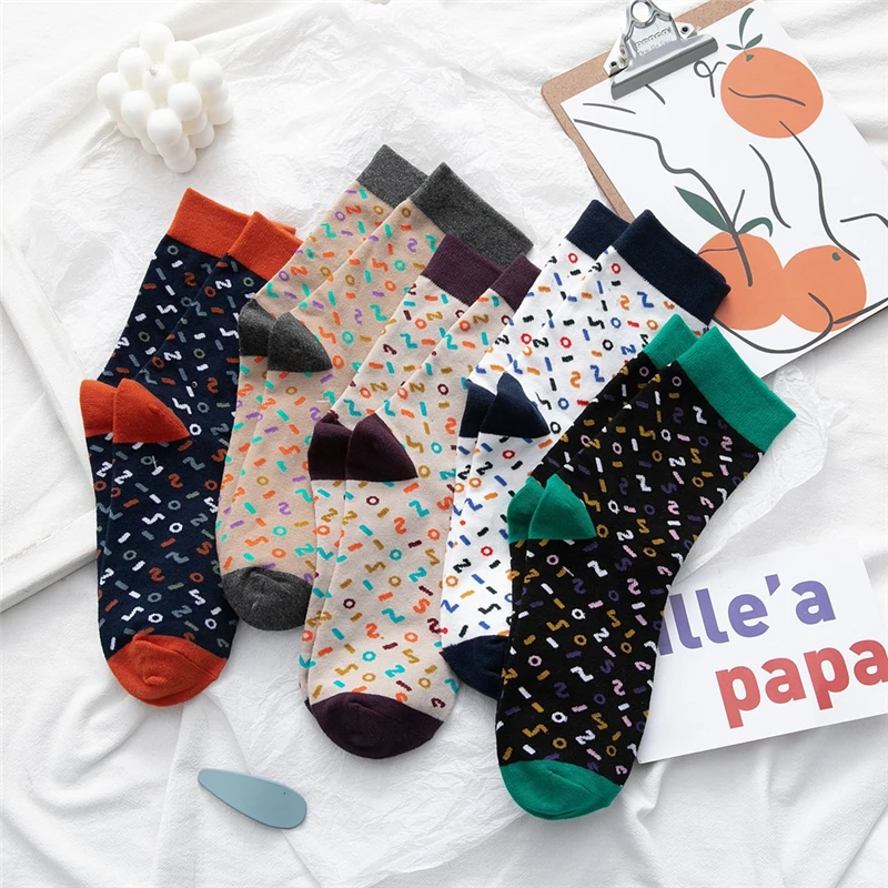 Japanese Digital Cotton Personality Midi-Tube Womens Socks Korean Fashion Jacquard Literary Art Sports Trendy Socks Sox
Japanese Digital Cotton Personality Midi-Tube Womens Socks Korean Fashion Jacquard Literary Art Sports Trendy Socks Sox
