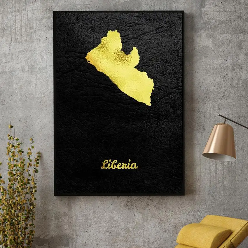 Golden Map Liberia Canvas Painting Wall Art Pictures prints home decor Wall Poster Decoration For Living Room 
Golden Map Liberia Canvas Painting Wall Art Pictures prints home decor Wall Poster Decoration For Living Room