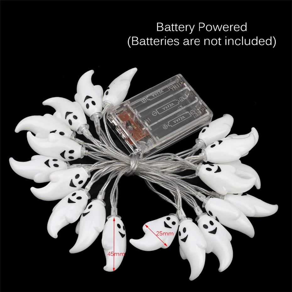 LED ghost garland lights string battery powered fairy light outdoor garden indoor room Halloween decoration
LED ghost garland lights string battery powered fairy light outdoor garden indoor room Halloween decoration