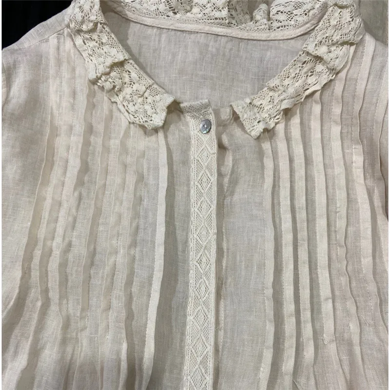 Johnature New Japanese Vintage Linen Lace Shirts For Women 2021 Spring Loose All Match Female Tops
Johnature New Japanese Vintage Linen Lace Shirts For Women 2021 Spring Loose All Match Female Tops