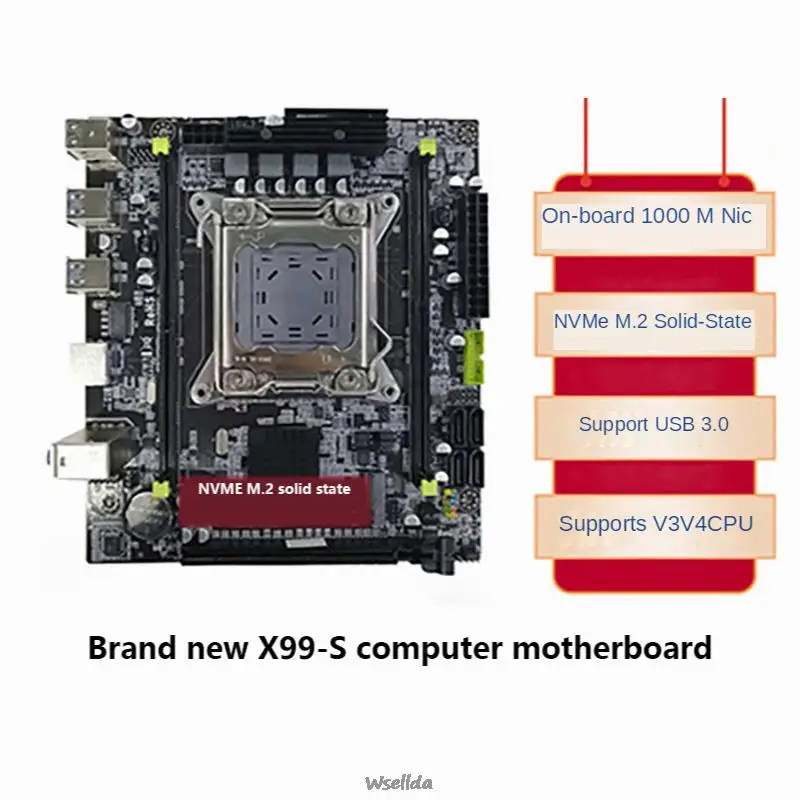 X99-S computer motherboard 2011-pin dual-channel D4 memory compatible with E5 2678 V3V4 CPU kit x99 Xeon e5 2620 v3 kit ryzen
X99-S computer motherboard 2011-pin dual-channel D4 memory compatible with E5 2678 V3V4 CPU kit x99 Xeon e5 2620 v3 kit ryzen