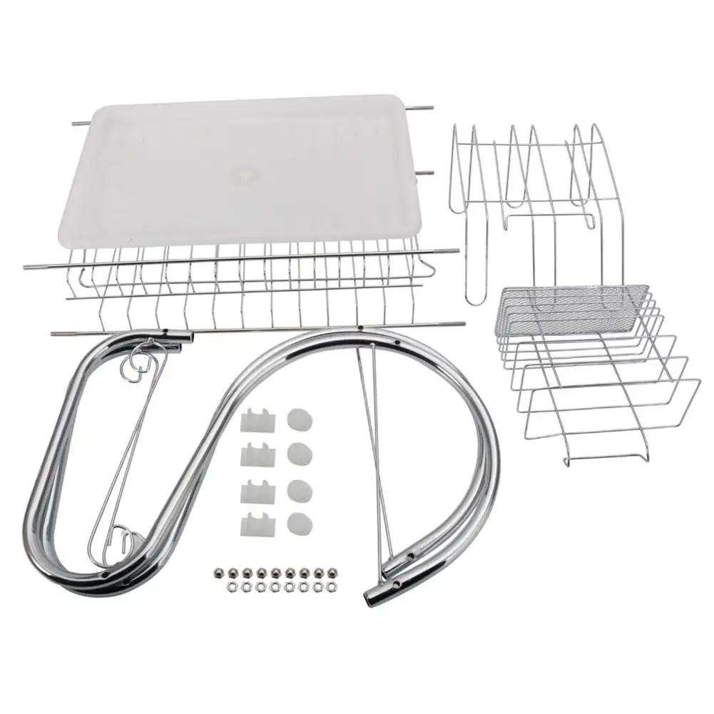 2 Layer Dish Drainer Kitchen Cutlery Cup Plates Dish Rack Sink Rack Drip Tray Storage Shelf Stainless Storage Organizer Holder
2 Layer Dish Drainer Kitchen Cutlery Cup Plates Dish Rack Sink Rack Drip Tray Storage Shelf Stainless Storage Organizer Holder