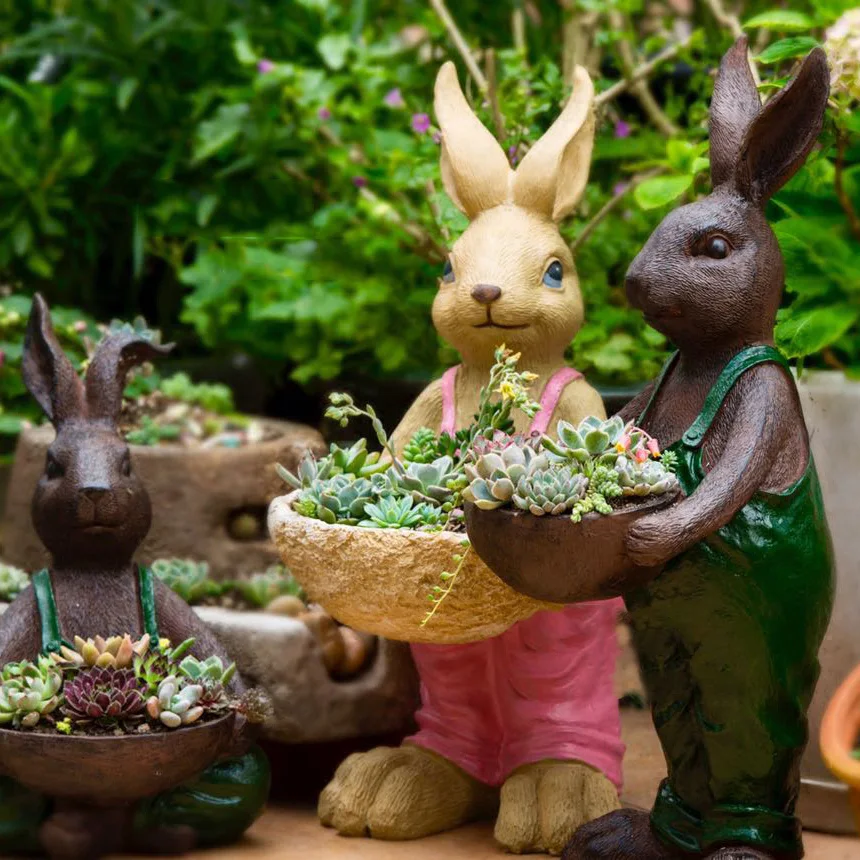 Outdoor Garden Large Diameter Bunny Animal Fleshy Flower Pot Resin Ornaments Crafts Courtyard Villa Balcony Figurines Decoration
Outdoor Garden Large Diameter Bunny Animal Fleshy Flower Pot Resin Ornaments Crafts Courtyard Villa Balcony Figurines Decoration