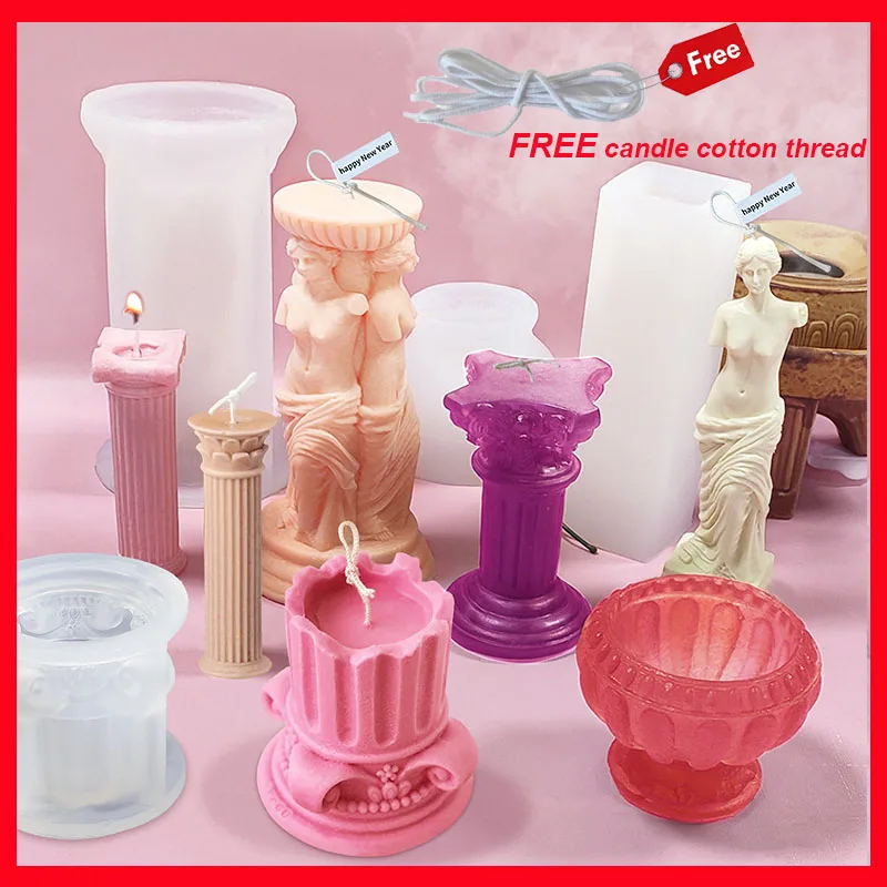 Aromatherapy Candle Silicone Mold Creative Roman column Candle Mold Venus Portrait Holiday Gift Decoration Candle Making Form
Aromatherapy Candle Silicone Mold Creative Roman column Candle Mold Venus Portrait Holiday Gift Decoration Candle Making Form