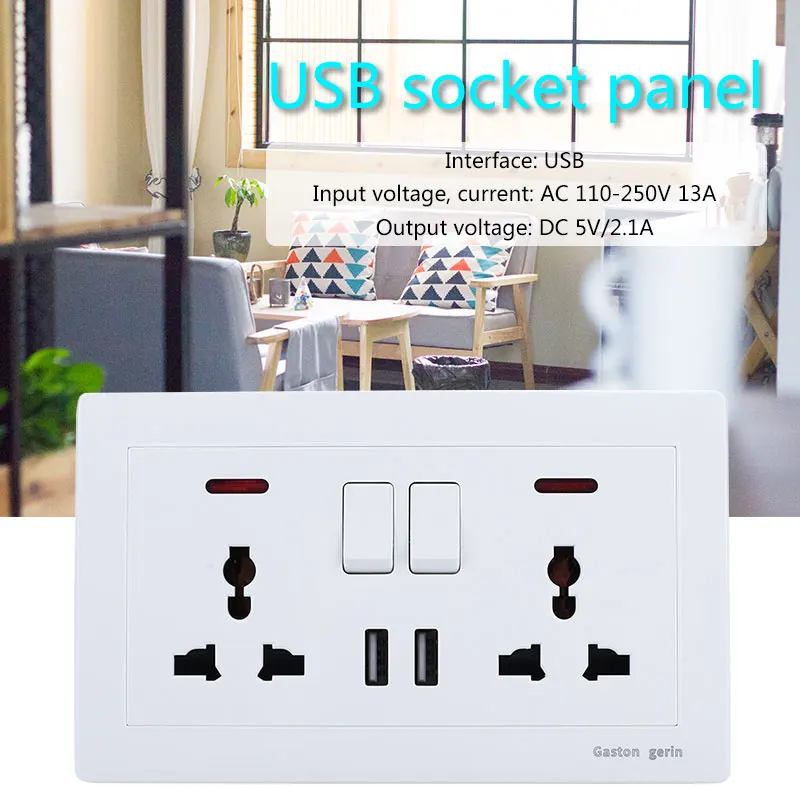 Wall Socket Home Improvement Plug Plug Outlets Dual USB Plate for Universal Hotel Panel Restaurant
Wall Socket Home Improvement Plug Plug Outlets Dual USB Plate for Universal Hotel Panel Restaurant