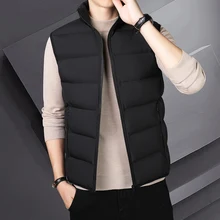 2023 NEW Casual Down Cotton MenS Spring And Autumn And Winter Korean Version Trend Wear A Vest Warm Shoulder Coat Boy