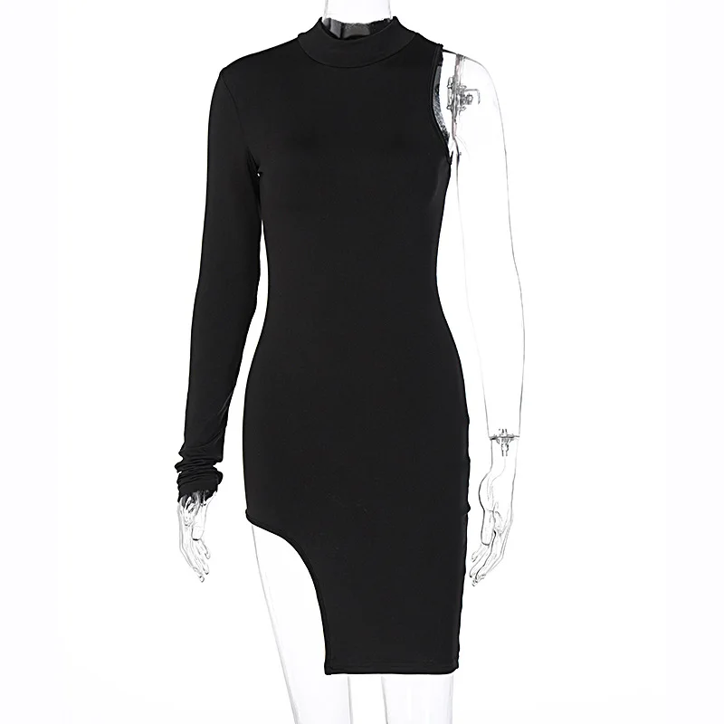 Sexy Long Sleeve One Shoulder Women Bodycon Party Dresses Side Slit Autumn Fashion Sexy Skinny Clubwear Mini Dress Solid Hot
Sexy Long Sleeve One Shoulder Women Bodycon Party Dresses Side Slit Autumn Fashion Sexy Skinny Clubwear Mini Dress Solid Hot