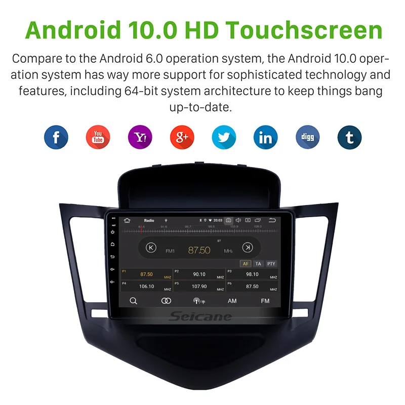 Seicane 9''Android 10.0 DSP Car Radio IPS Multimedia Player GPS Navigation For chevy Chevrolet CRUZE 2013-2015 4G Backup camera
Seicane 9''Android 10.0 DSP Car Radio IPS Multimedia Player GPS Navigation For chevy Chevrolet CRUZE 2013-2015 4G Backup camera