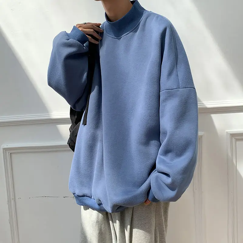 2021 Men's Black/white/pink/blue Coats Long Sleeve High Collar Hoodies Cotton Casual Clothes Sweatshirts Oversized Pullover
2021 Men's Black/white/pink/blue Coats Long Sleeve High Collar Hoodies Cotton Casual Clothes Sweatshirts Oversized Pullover