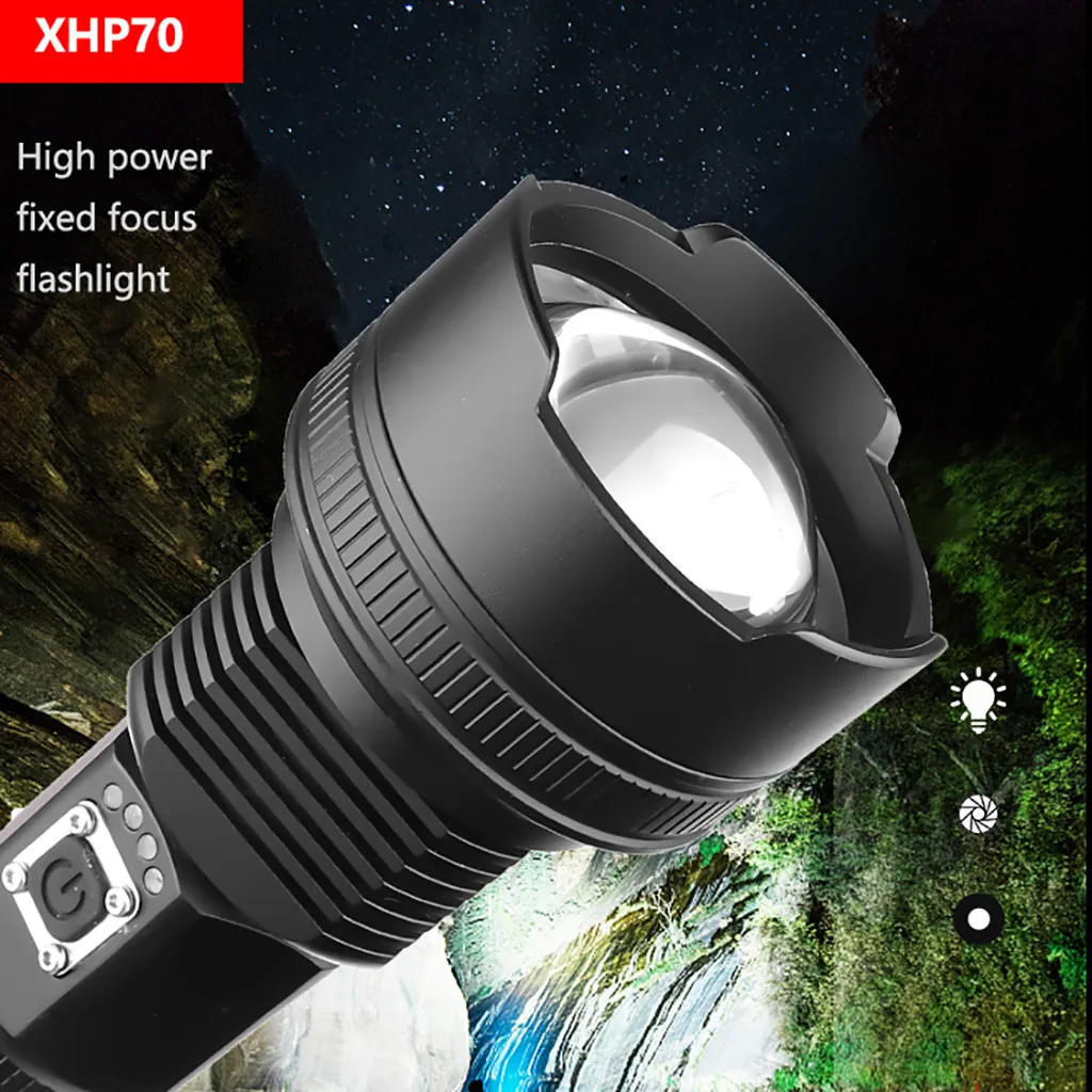 1Pc XHP70 LED Flashlight Aluminum Alloy Powerful USB Rechargeable Waterproof Telescopic Zoom Torch for Working Hunting
1Pc XHP70 LED Flashlight Aluminum Alloy Powerful USB Rechargeable Waterproof Telescopic Zoom Torch for Working Hunting