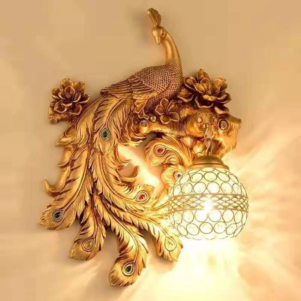 Nordic Luxury LED Wall Lights for Home Stair Bedroom Decor Peacock Crystal Lampshade Wall Lamp Bedside Kitchen Wall Sconce Lamp
Nordic Luxury LED Wall Lights for Home Stair Bedroom Decor Peacock Crystal Lampshade Wall Lamp Bedside Kitchen Wall Sconce Lamp