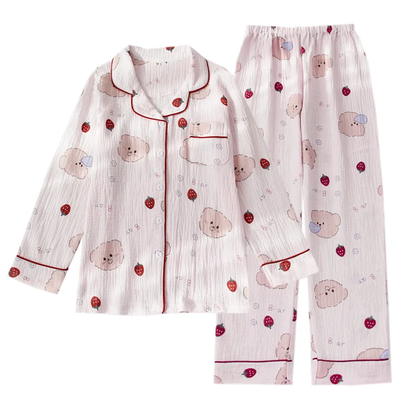 Women Pajamas Sets Pure Cotton Double Gauze Cute Animal Long Sleeves Spring Sleepwear New Fashion Homewear Clothes
Women Pajamas Sets Pure Cotton Double Gauze Cute Animal Long Sleeves Spring Sleepwear New Fashion Homewear Clothes