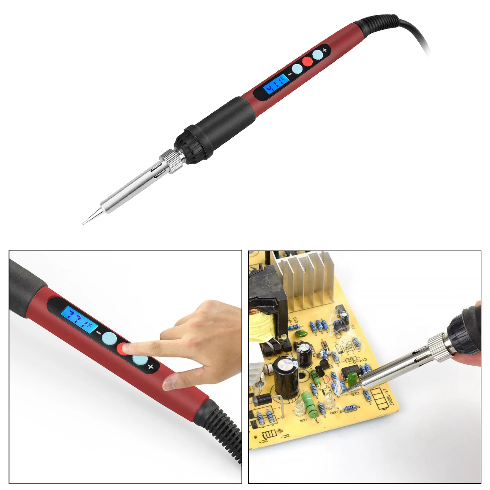 Corded Electric Soldering Iron Temperature Adjustable for Hobbies Repair 
Corded Electric Soldering Iron Temperature Adjustable for Hobbies Repair