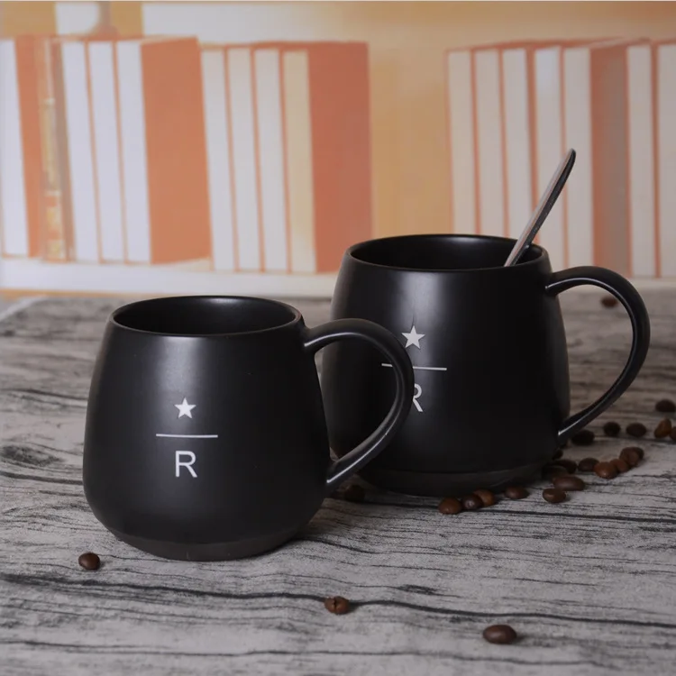 Large capacity ceramic water cup mug laser engraving black office coffee cup with spoon mugs coffee cups
Large capacity ceramic water cup mug laser engraving black office coffee cup with spoon mugs coffee cups