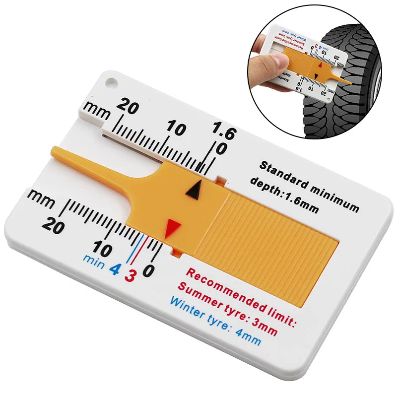 

0-20mm Auto Car Tyre Tread Depthometer Depth Indicator Gauge Gage Motorcycle Trailer Van Wheel Measure Tool Measrement Supplies