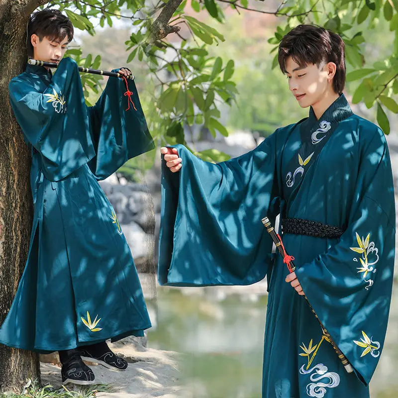 Men Blue Embroidery Hanfu Robes Traditional Chinese Style Clothing Elegant Dress Gown Knight Han Dynasty Cosplay Costume
Men Blue Embroidery Hanfu Robes Traditional Chinese Style Clothing Elegant Dress Gown Knight Han Dynasty Cosplay Costume