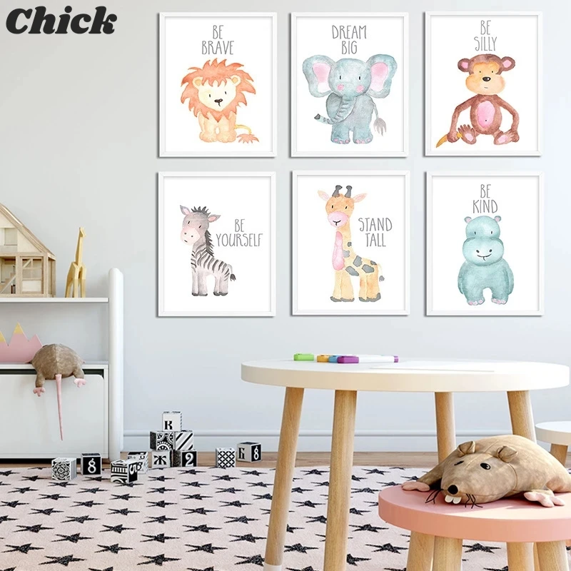 Nordic Children'S Room Mural Creative Cute Cartoon Animal Decoration Canvas Painting Wall Pictures For Living Room Home Decor
Nordic Children'S Room Mural Creative Cute Cartoon Animal Decoration Canvas Painting Wall Pictures For Living Room Home Decor