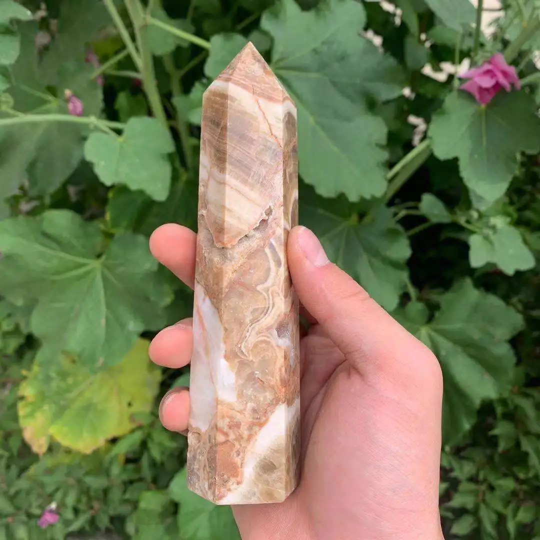 Natural amber cherry blossom agate crystal quartz obelisk Reiki healing scepter energy home decoration room decoration
Natural amber cherry blossom agate crystal quartz obelisk Reiki healing scepter energy home decoration room decoration