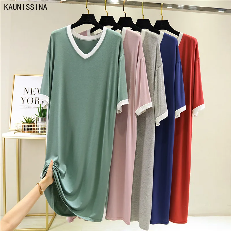 Women Modal Night Dress Stretchy Short Sleeve Nightgown Nightwear Nighty Summer Plus Size Breathable Female Nightdress Sleepwear
Women Modal Night Dress Stretchy Short Sleeve Nightgown Nightwear Nighty Summer Plus Size Breathable Female Nightdress Sleepwear