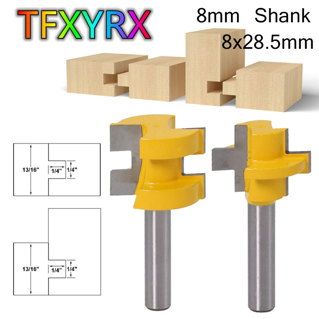 2pcs 8mm Shank Square Tooth T-slot Router Bit Set Milling Tenon Cutter for Wood Tongue&Groove Carving Knives Woodworking Tools
2pcs 8mm Shank Square Tooth T-slot Router Bit Set Milling Tenon Cutter for Wood Tongue&Groove Carving Knives Woodworking Tools
