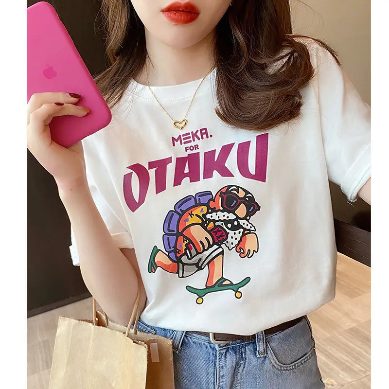 T-shirt women's short-sleeved bottoming cartoon Korean style student loose half-sleeved cotton top
T-shirt women's short-sleeved bottoming cartoon Korean style student loose half-sleeved cotton top