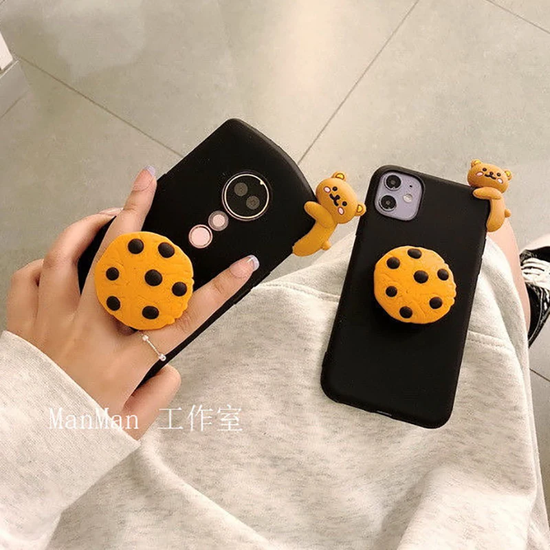Cute Biscuits Holder Soft TPU Phone Case For Samsung S21 FE S20 Ultra S10 Lite S9 Plus S8 S7 Edge Note 20 10 Pro 9 8 Capa | Мобильные