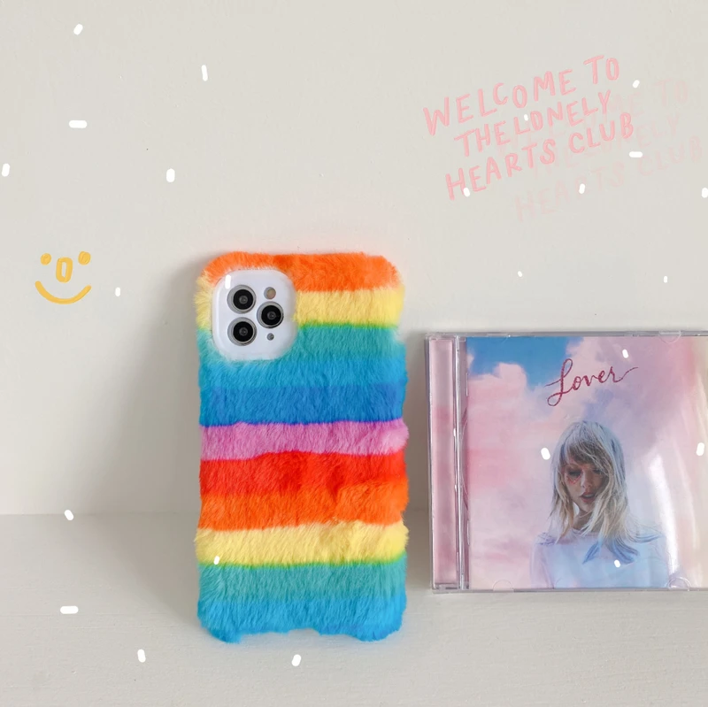 Winter Warm Plush Cute Rainbow Korean Phone Case For iPhone 13 12 11 Pro Max X Xr Xs Max 7 8 Puls Coral Furry Soft Cover
Winter Warm Plush Cute Rainbow Korean Phone Case For iPhone 13 12 11 Pro Max X Xr Xs Max 7 8 Puls Coral Furry Soft Cover